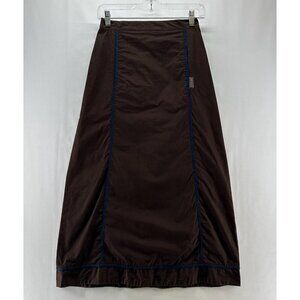 Blue Willis Skirt Size 34 Pencil Straight Maxi Twill Cotton Brown